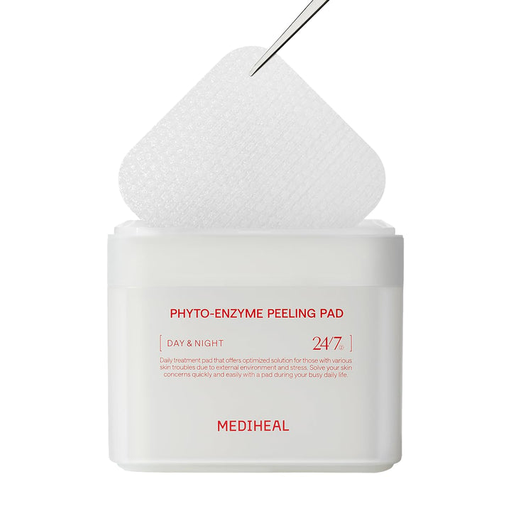 MEDIHEAL Phyto Enzyme Peeling Pad - Vegan Face Resurfacing Gauze Pads with LHA & Papaya Enzym - Pore Tightening Pads to Control Sebum - Exfoliating Pads for Dead Skin Cells, 90 Pads
