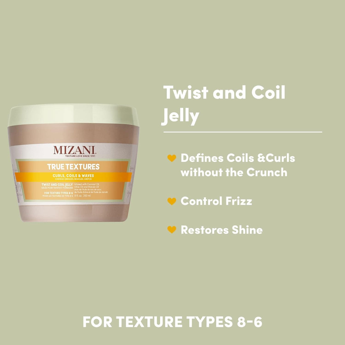 MIZANI True Textures Twist and Coil Jelly, 8.0 oz.