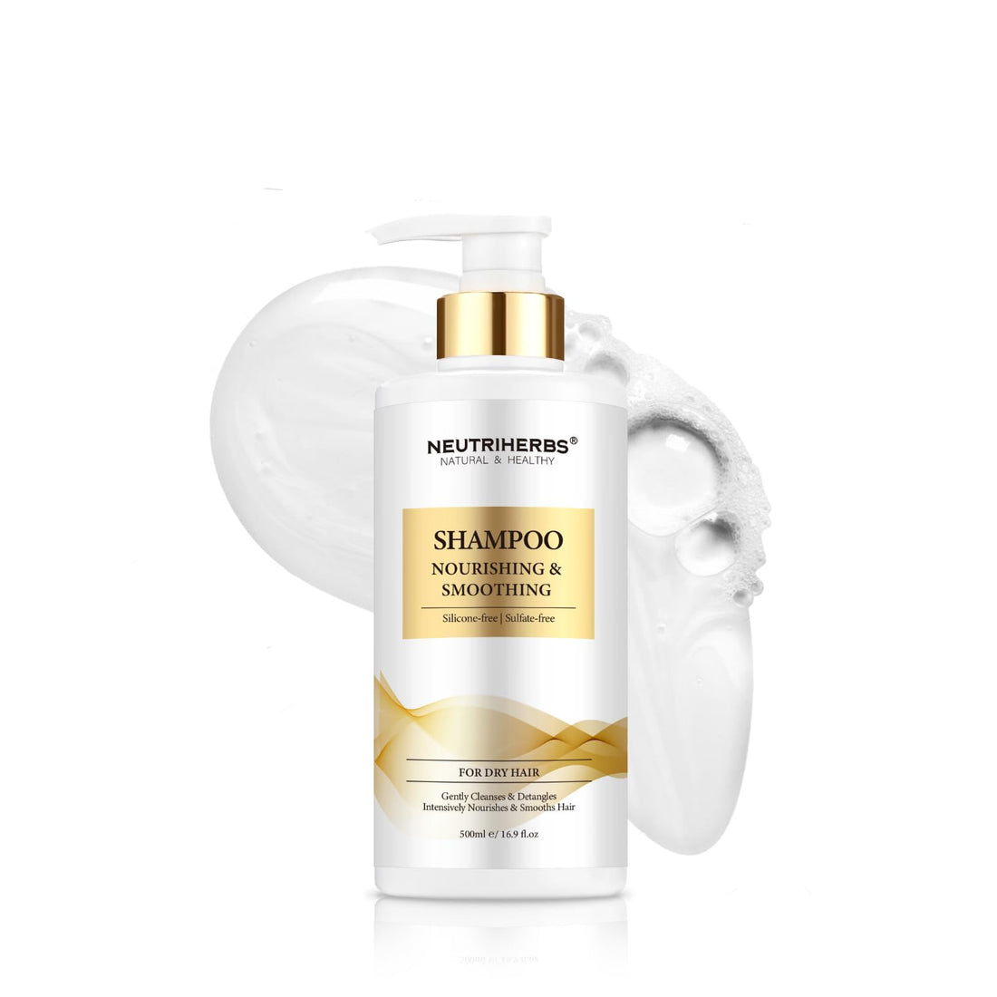 Neutriherbs Shampoo For Dry, Frizzy,Furious and Split Hair, Nourish, Smooth Hair Wash With Essential Oil - 16.9 Fl Oz