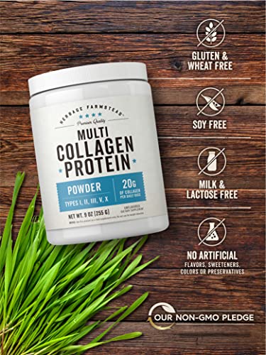 Carlyle Multi Collagen Protein Powder for Women and Men | 9 Oz | Type I, II, III, V, X | Premium Complex Supplement | Unflavored | Non-GMO and Gluten Free | by Herbage Farmstead