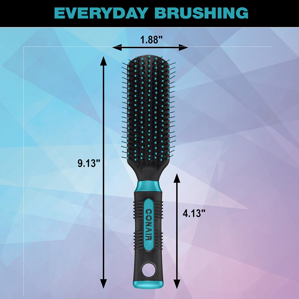 Conair Salon Results Detangling Hairbrush - For Men and Women, All Hair Types with Nylon Bristles
