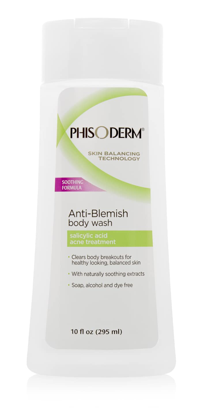 pHisoderm Anti-Blemish Body Wash for Acne, 10 fl oz Bottle