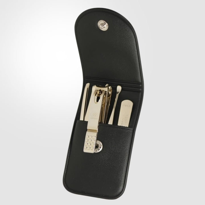Three Seven 777 Travel Manicure Pedicure Grooming Kit Set,Stainless steel, (Total 4 PC, Model: TS-32XG,Gold),Personal Nail care- Made in Korea