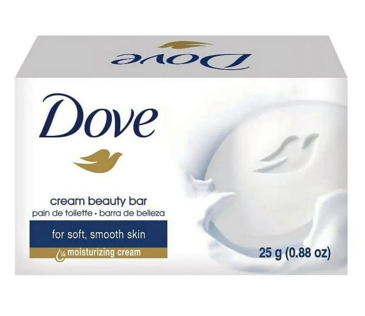 Safe Essentials (12) Pack 25 grams Dove Cream Beauty Bar Travel Size Soap .88 oz