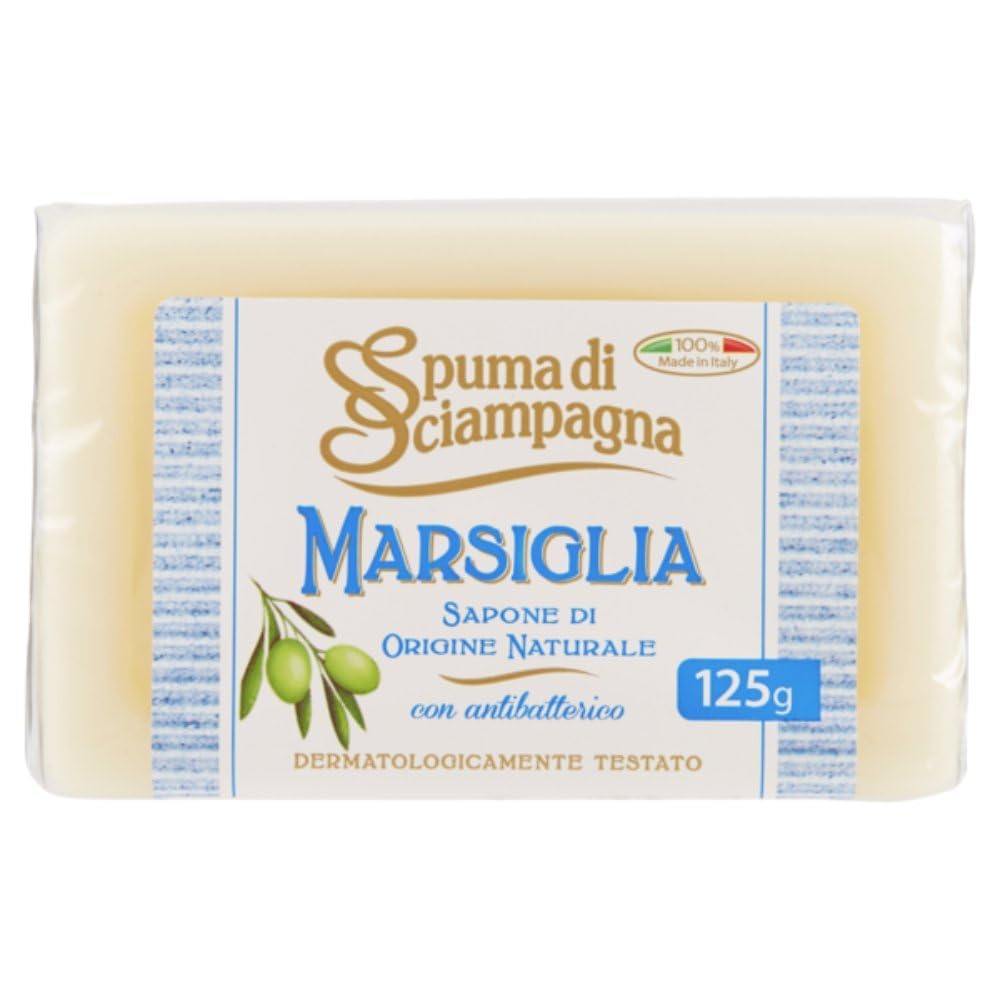 Spuma di SciampagnaMarsiglia Natural Soap with Antibacterial - 4,40 Ounce (125 g) Bars (Pack of 4)