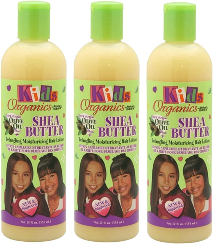 Africa's Best Kids Organics Shea Butter Detangling Moisturizing Hair Lotion 12 oz (Pack of 3)