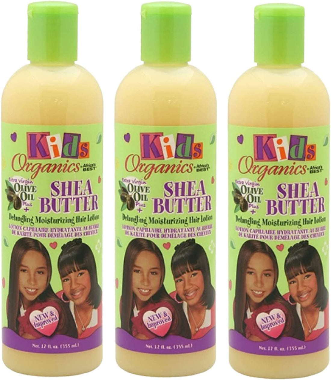Africa's Best Kids Organics Shea Butter Detangling Moisturizing Hair Lotion 12 oz (Pack of 3)