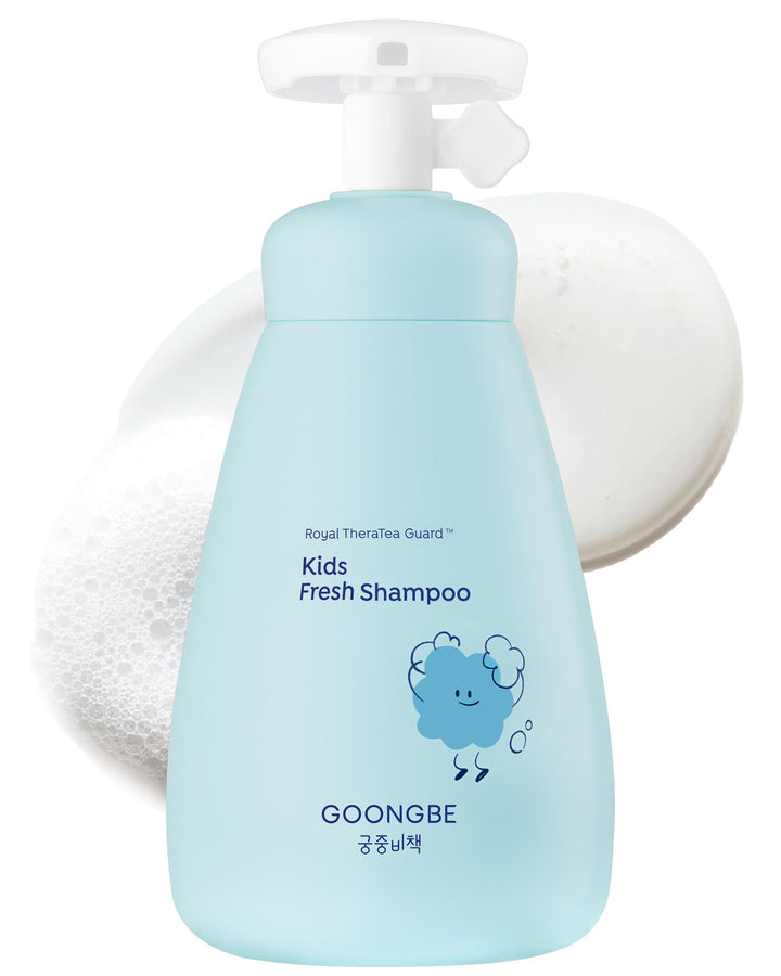 GOONGBE Kids' Fresh Shampoo - Korean Kids Scalp Purifying Shampoo - Gentle Deep Cleansing for Oily, Smelly Scalps - Low pH & Silicone-Free Formula - Allergen Free Scent, 10.1 fl.oz.