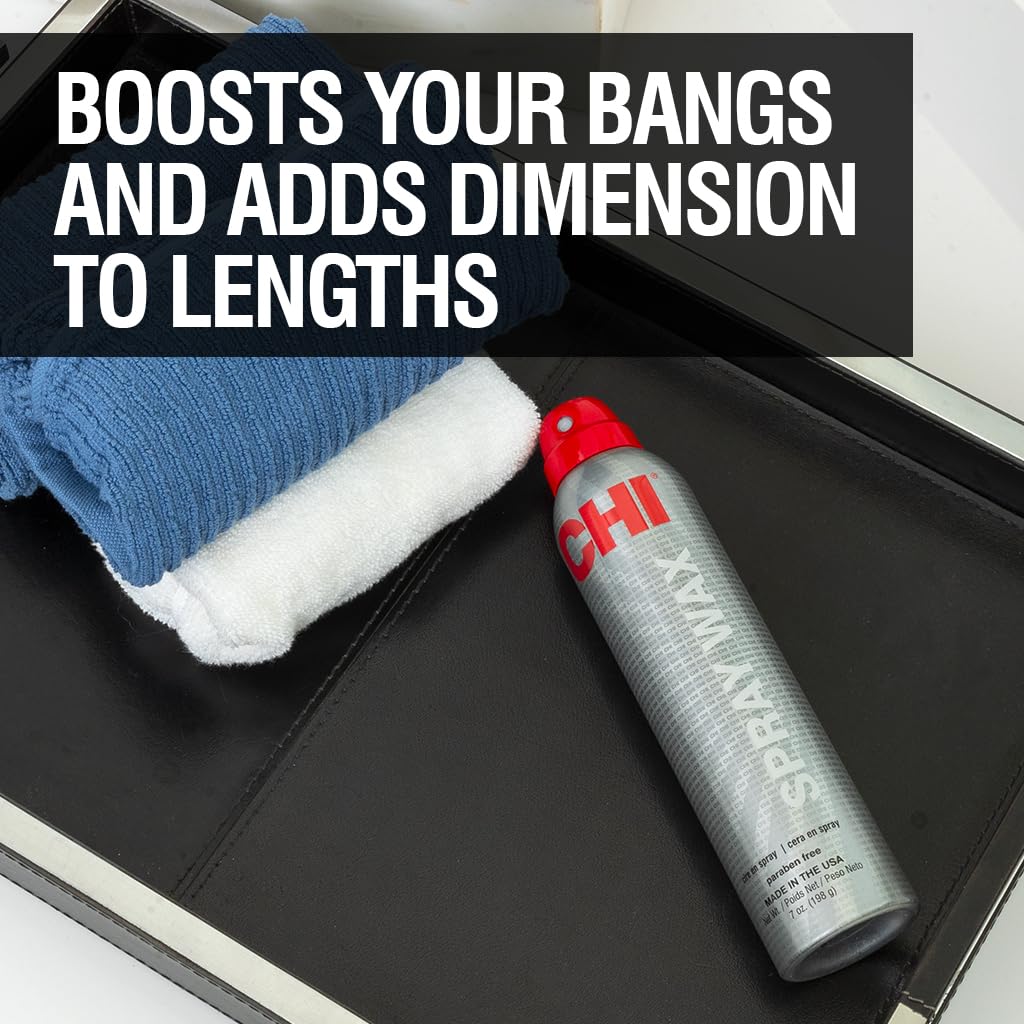 CHI Spray Wax, Hair Spray For Creating Textured Looks That Last, Leaves A Touchable Finish, Sulfate, Paraben & Cruelty-Free, 7 Oz