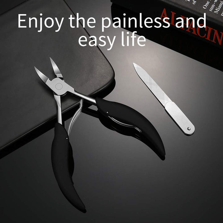 Ingrown toenail Tool,Heavy Duty Podiatrist Thick toenail Clipper with Easy Grip Handle, Stainless Steel Nails Scissors for Seniors,Adults (Included One Nail File)