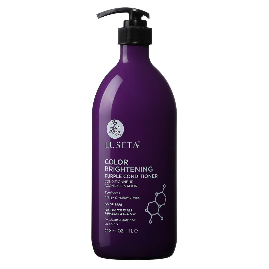 L LUSETA Purple Conditioner, 33.8Oz: Luseta Color Brightening Purple Conditioner For Blonde And Gray Hair -Infused With Cocos Nucifera Oil To Help Nourish, Moisturize And Condition Hair,