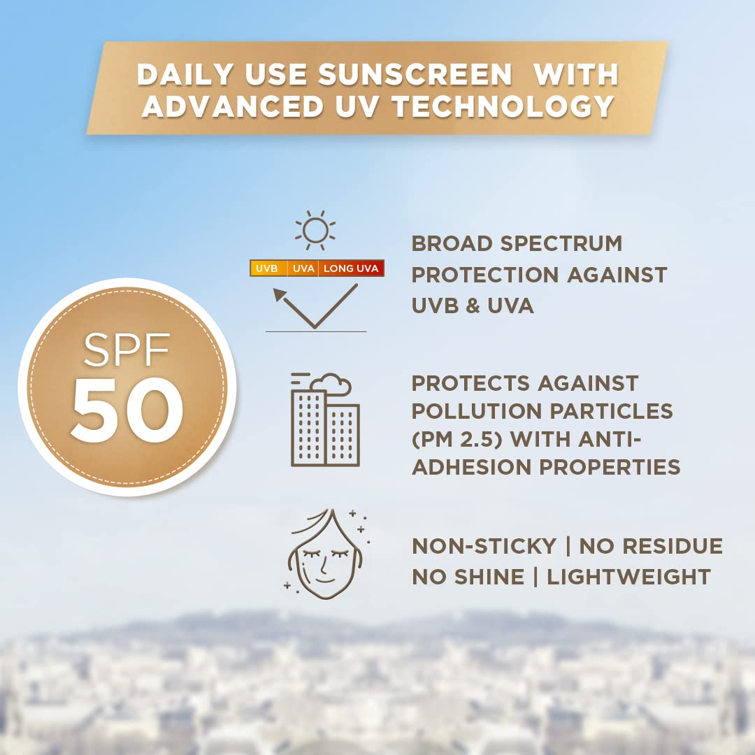 L’Oréal Paris Sunscreen, Lightweight Matte Sunscreen For Oily Skin, UVA & UVB Protection, With SPF 50 PA+++, Matte & Fresh, UV Defender Serum Protector, 50 ml