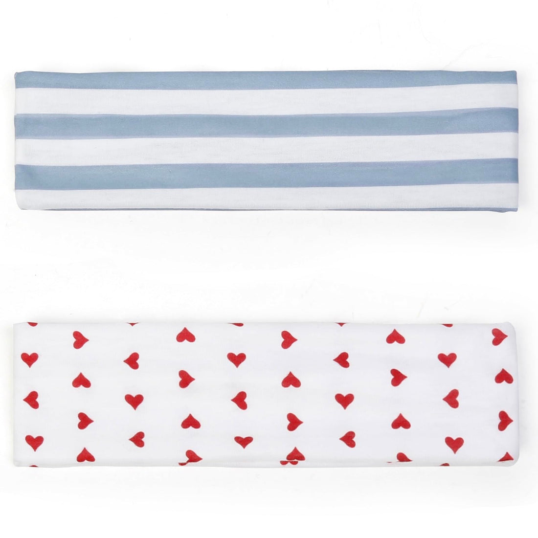 TERSE Fashion Women's Headbands for Short Hair Non Slip Elastic Floral Hairbands, Soft Fabric 2 Inches Thick Stripe Head Bands for Girls, Valentine's Day Heart Headbands