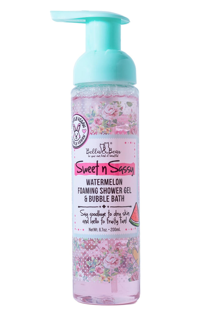 Bella & Bear Sweet 'n' Sassy Watermelon Foaming Shower Gel & Bubble Bath, 6.7 oz