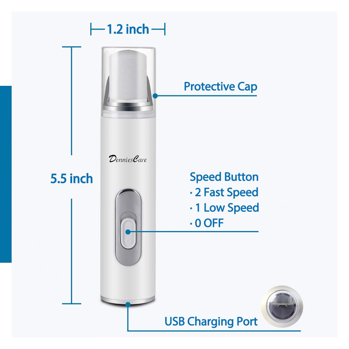 DenniesCare Electric Nail Buffer Rechargeable Nail Buffer Drill and Polisher Easily File for Naturally Beautiful Looking Nails Electric Manicure Pedicure Tool Nail Buffer and Shine Kit