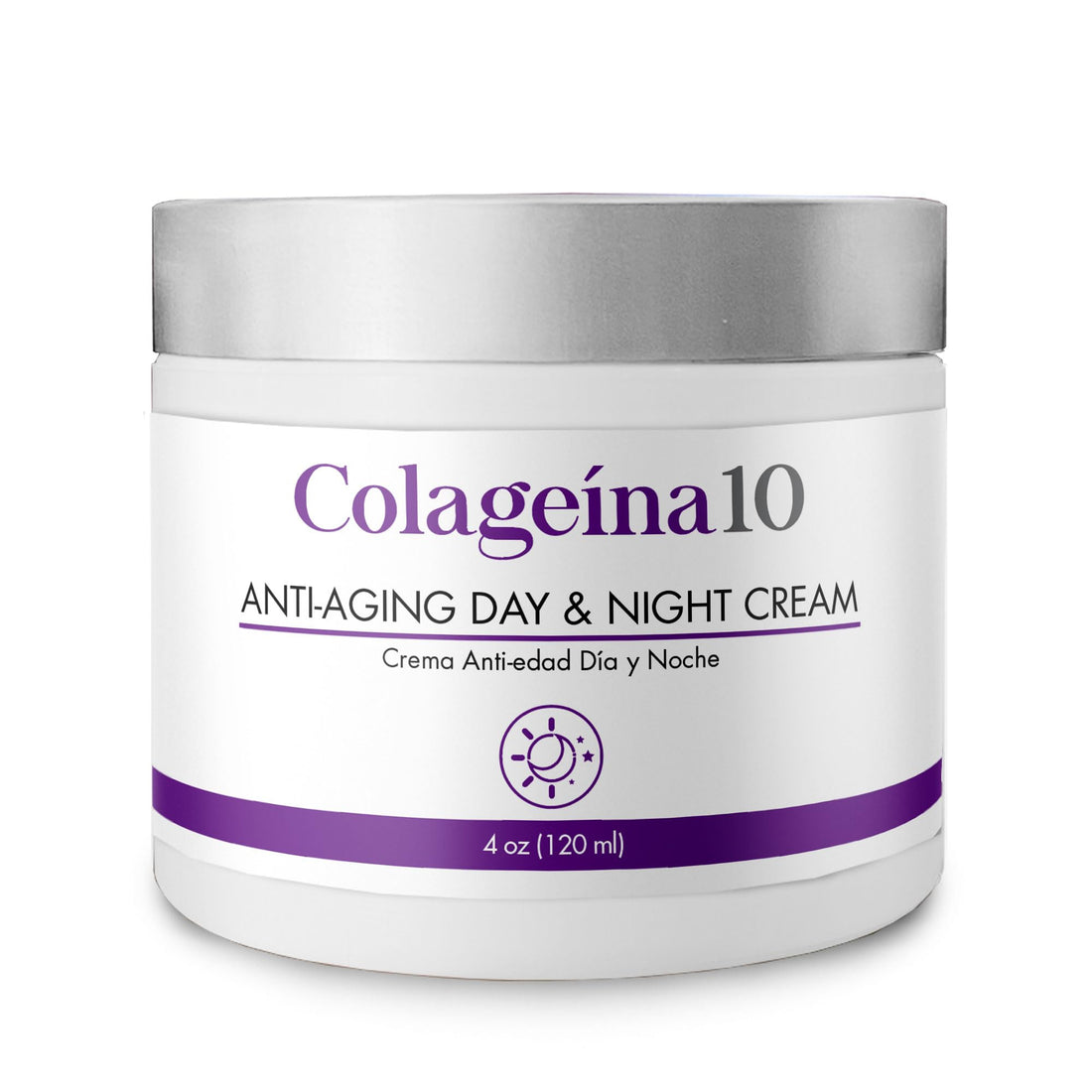 Colageina 10 Anti-Aging Day & Night Cream - Reduce the Appearance of Fine Lines & Wrinkles with Hydrolyzed Collagen and Hyaluronic Acid - 4 oz (120 ml)