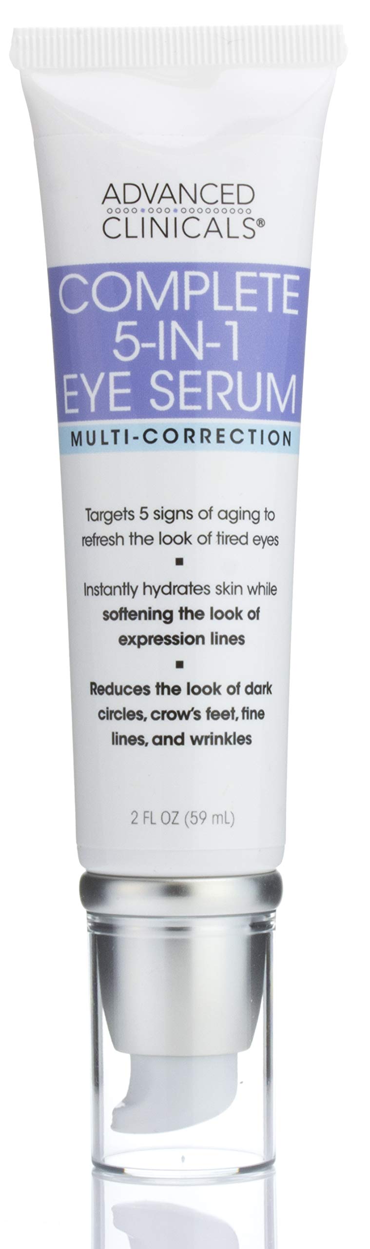 Advanced Clinicals 5-in-1 Multi Correction Anti Aging Eye Serum Lotion W/Retinol, Collagen, Vitamin C, & Manuka Honey. Reduces Appearance Of Dark Circles, Wrinkles, Crows Feet & Fine Lines, 2 Fl Oz