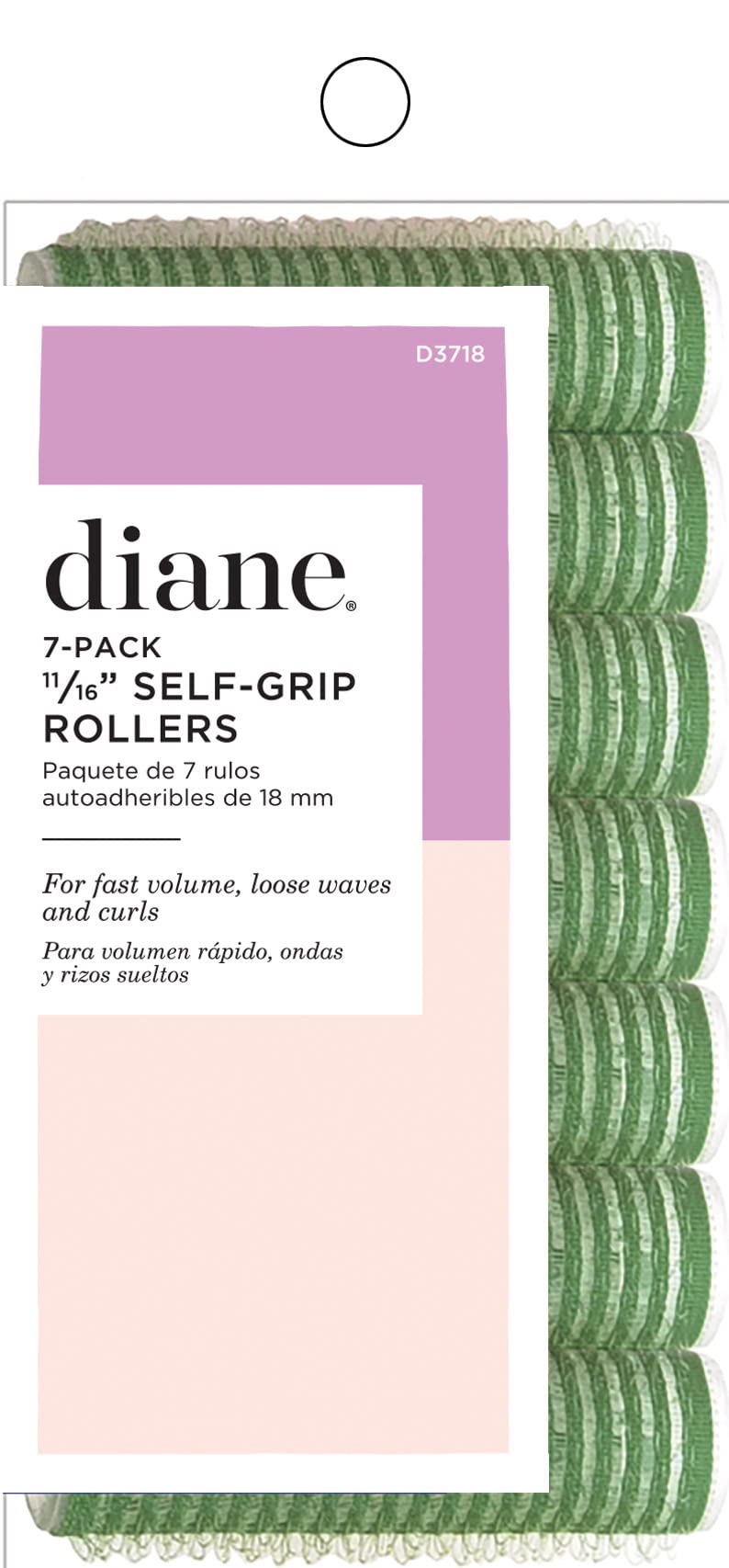 Green, 11/16 Inch : Diane Self Grip Rollers, Green, 11/16 Inch, 7 Count