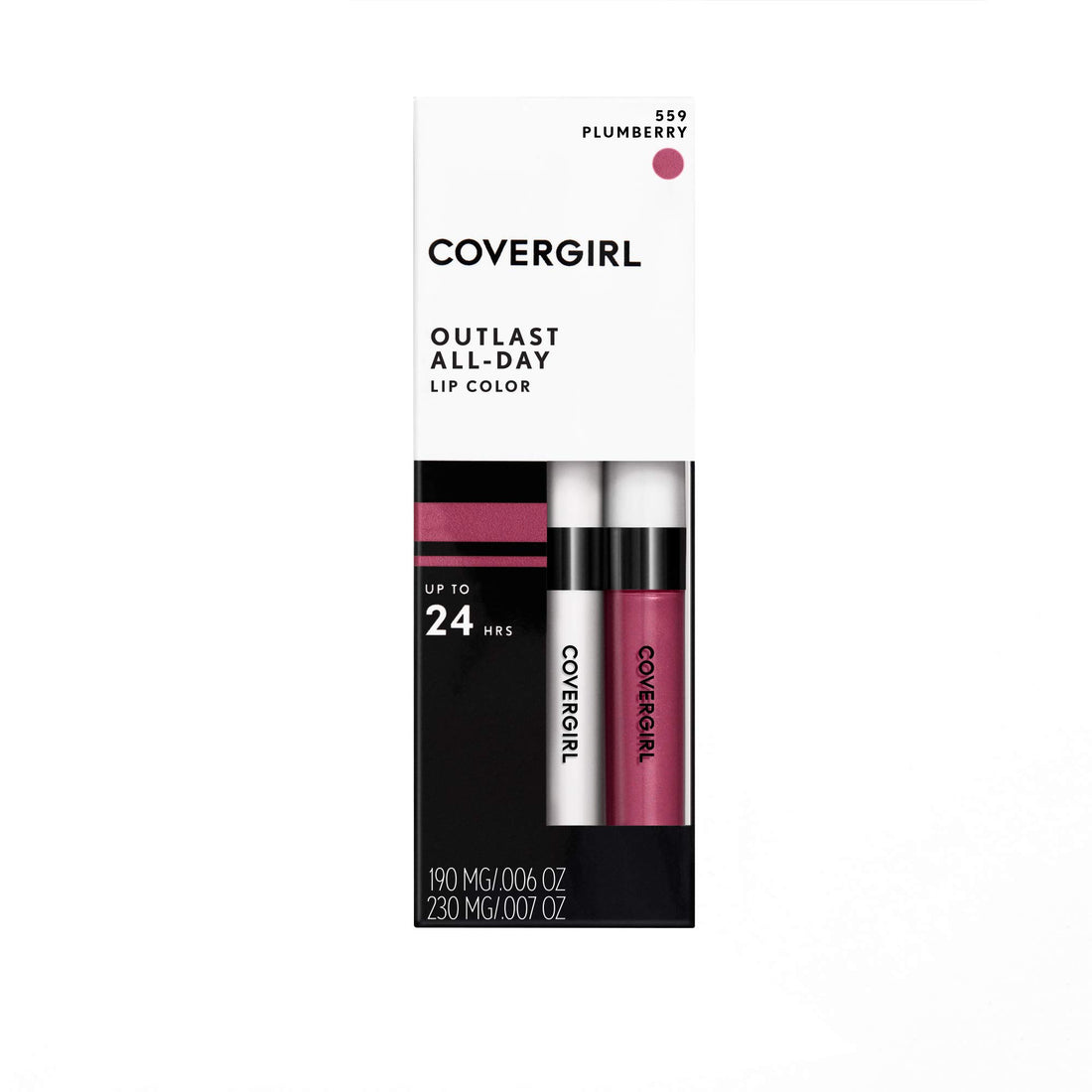 Covergirl Outlast All-day Moisturizing Lip Color, Plum Berry, 1 Set, 2 Count (Packaging may vary)