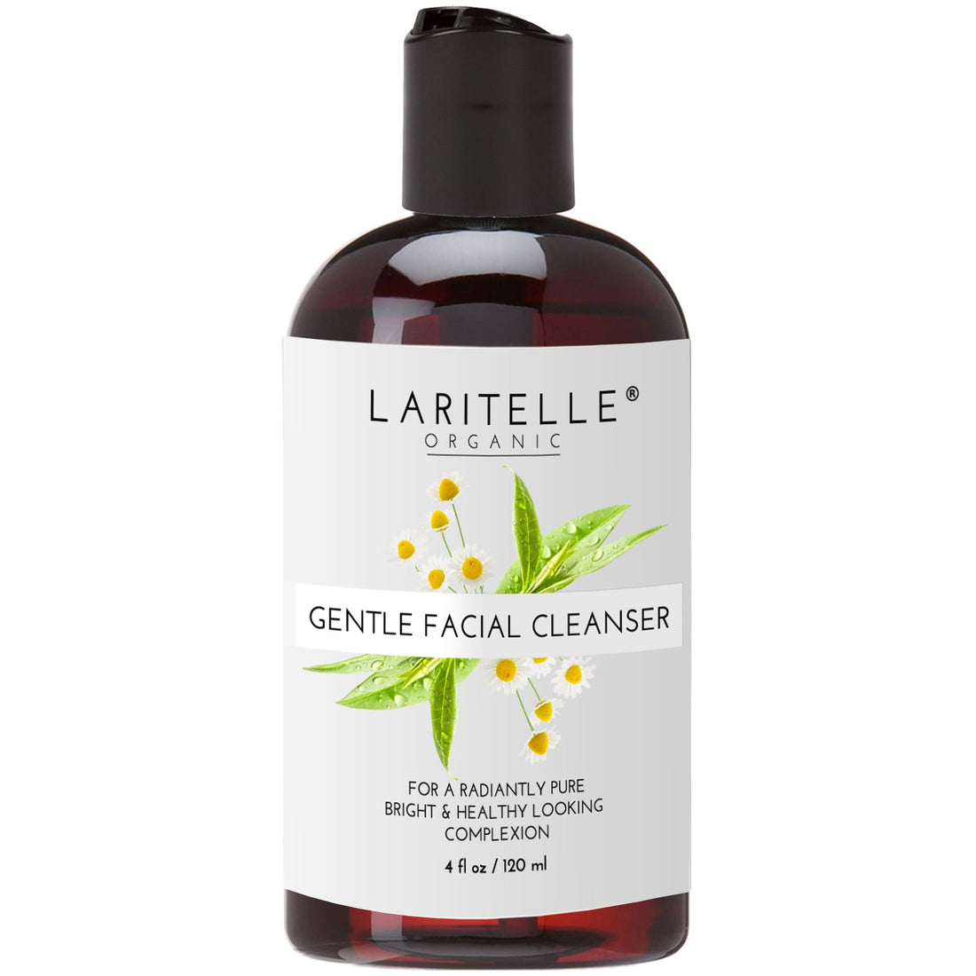 Laritelle Organic Unscented Facial Cleanser 4 oz. Gentle, Purifying, Rejuvenating, Hydrosol-based (Witch Hazel, Green Tea & Hibiscus). No Sulfates, Alcohol, Parabens, Phthalates, GMOs, GF. 5.5 Ph
