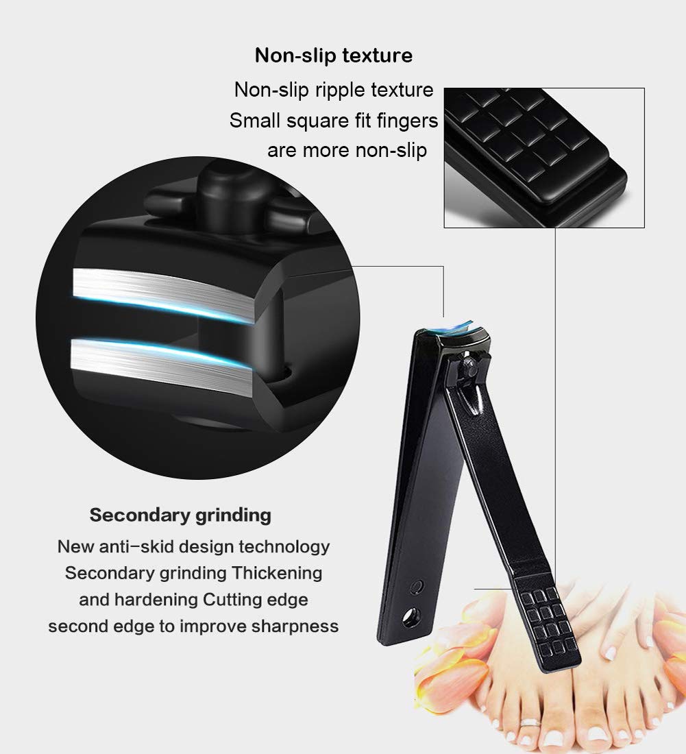 Nail Clippers Sets Manicure Set YOYOCO18 in 1 Grooming Kit Stainless Steel Professional Pedicure Set,Nail Scissors,Ear Pick,Nail Cutter,Nose Hair Scissors,Tweezers,Eyebrow Razor(Black/Red)