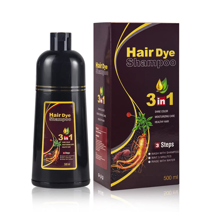 BELEZALIB Instant Dark Brown Hair Dye Shampoo for Women, Hair Color Shampoo for Gray Hair, 3 in 1-100% Gray Coverage - Natural Plant Ingredients, 16.9OZ/500ML