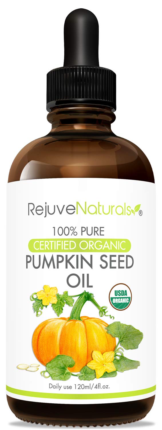 Organic Cold Pressed Pumpkin Seed Oil, 1 oz. - Certified by USDA & ECOCERT - Natural Moisturizer, Supports Healthy Skin and Hair Growth - With Omega 3 & 6 Fatty Acids and Vitamins A, B, D, & E
