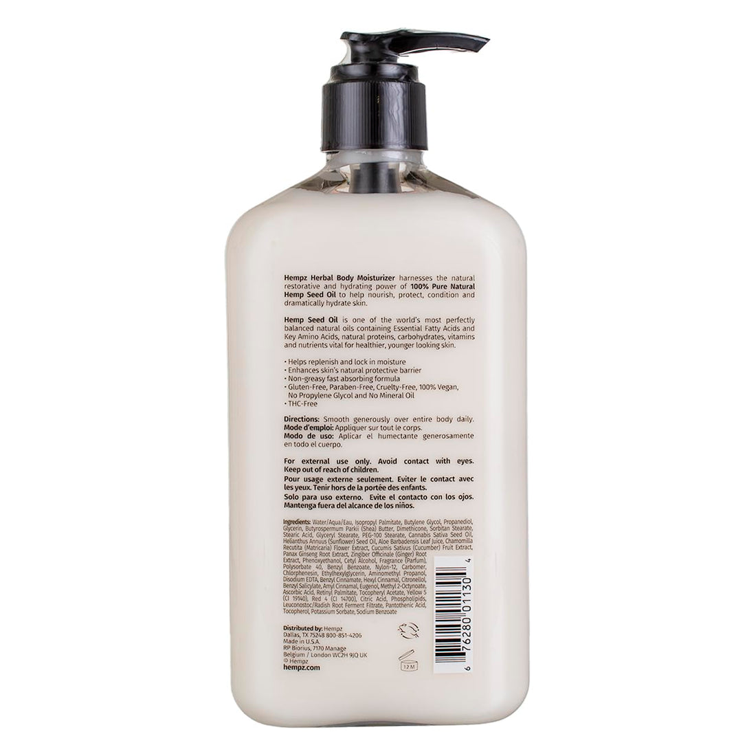 Hempz Body Moisturizer Original 17 Ounce Pump (500ml) (Pack of 2)