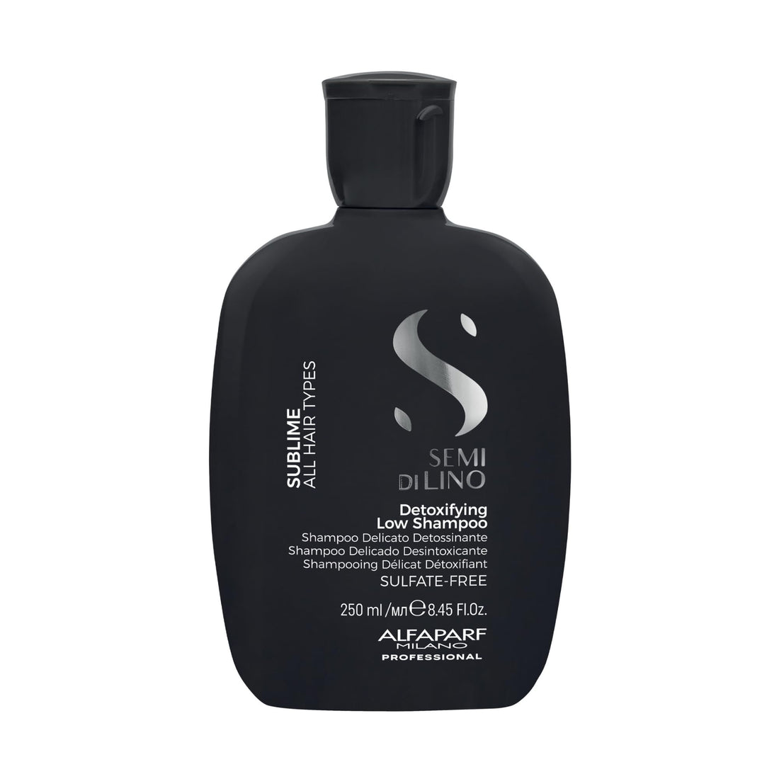 Alfaparf Milano Semi di Lino Sublime Sulfate Free Detox Shampoo - Detoxifying Shampoo - Gentle Hard Water Shampoo for Oily Hair - Cleansing Scalp Build Up and Impurity Remover (8.45 fl oz)