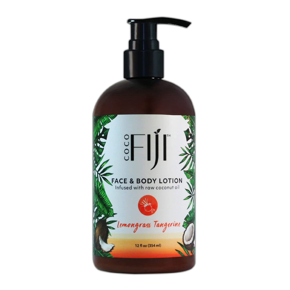 Organic Fiji Nourishing Lotion, Lemongrass Tangerine, 12-Ounces