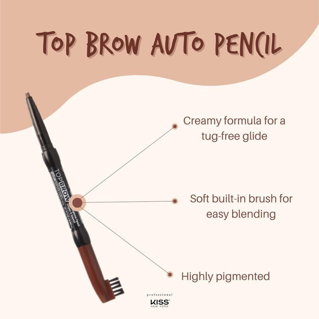 Kiss Professional TOP BROW Auto Pencil (KBAP06 BLACK)
