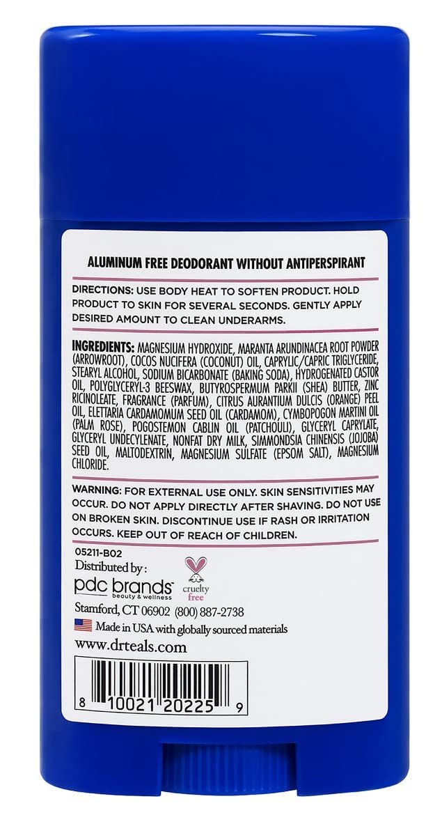 Dr. Teals Deodorant Variety Gift Set (2 Pack, 2.65oz Ea.) - Vanilla Lavender & Rose & Milk - Essential Oils, Shea Butter & Magnesium Help Absorb Moisture & Keep Skin Clean & Healthy