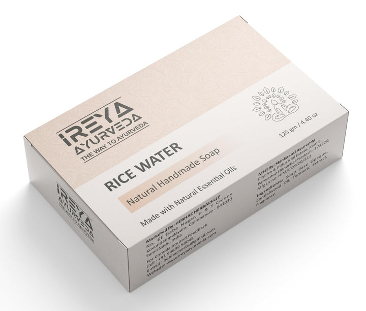 Ireya Ayurveda Rice Water Rosemary & Coconut Handmade Soap | Rice Water, Coconut Oil, Rosemary Oil, Natural, Vegan, Moisturizing, Great for Face and Body