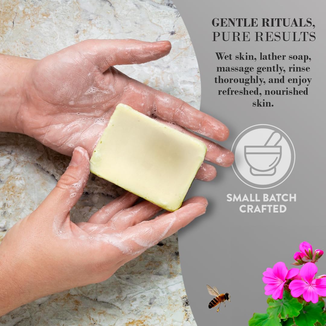 Marvelouskin Grass Fed Beef Tallow Soap – Organic Geranium Essential oil. (Pack of 3)