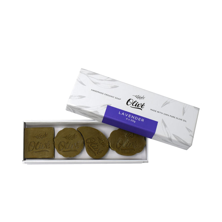 Olivé Made with Natural Ingredients 100% Pure Olive Oil Bar Soap 20g x 4 - Lavender