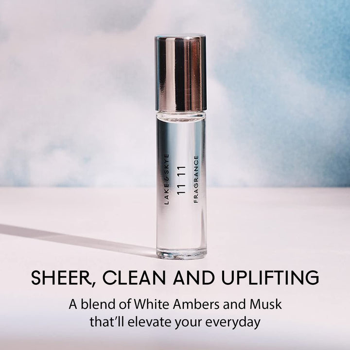 LAKE & SKYE 11 11 - Rollerball Fragrance Oil - Best Selling Unisex Fragrance Collection With a Musky Blend of Natural White Ambers. - 0.33 oz 10 ml