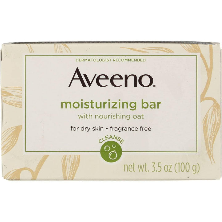 Aveeno Aveeno Moisturizing Bar with Natural Colloidal Oatmeal for Dry Skin, Fragrance Free, 3 Oz (2 Pack)