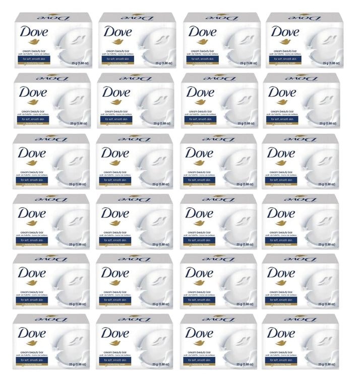Safe Essentials (12) Pack 25 grams Dove Cream Beauty Bar Travel Size Soap .88 oz
