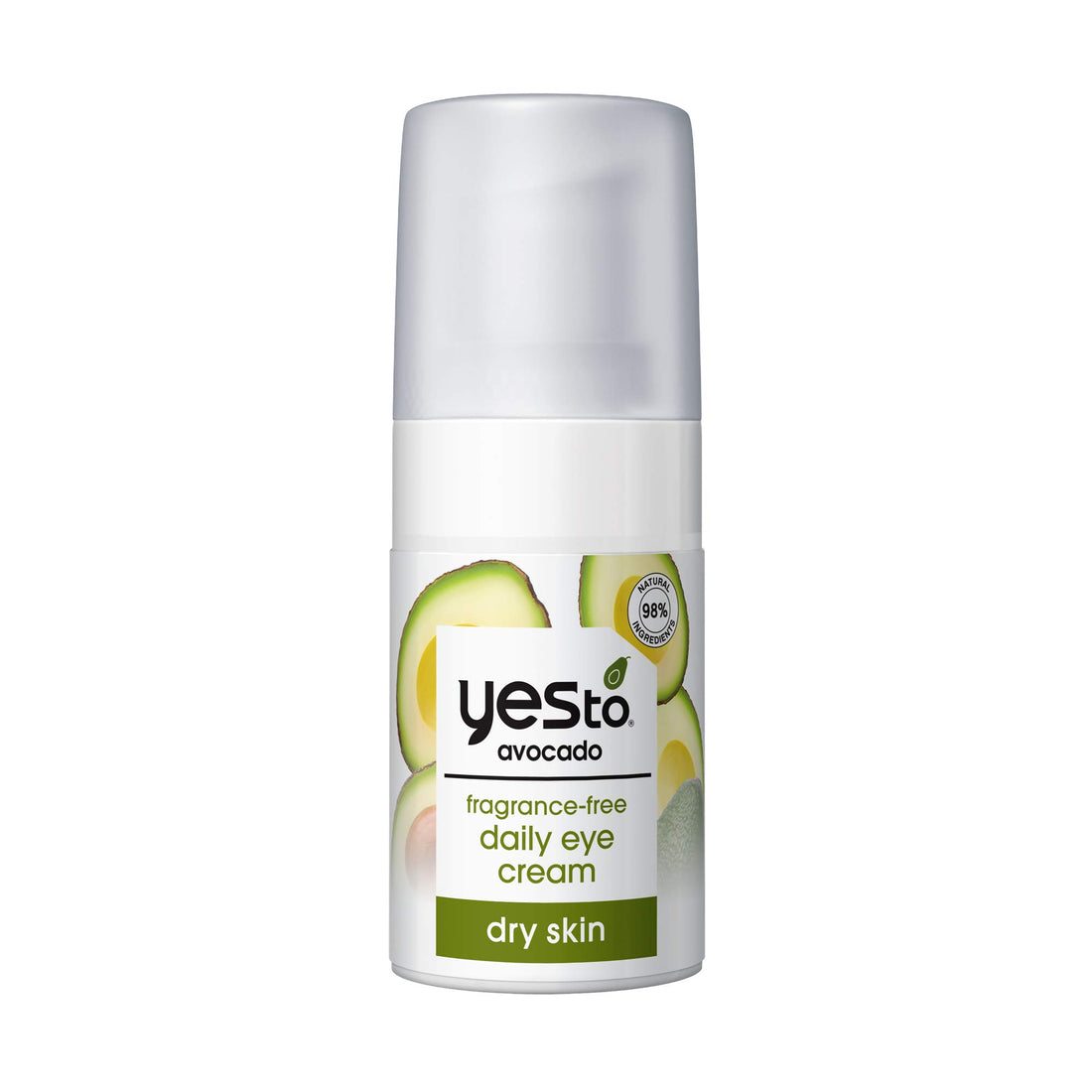 Yes To Avocado Fragrance Free Daily Eye Cream, 0.5 Fl Oz + Dry Skin + Moisturize and Nourish Skin + Avocado Oil and Hyaluronic Acid + 99% Natural Ingredients