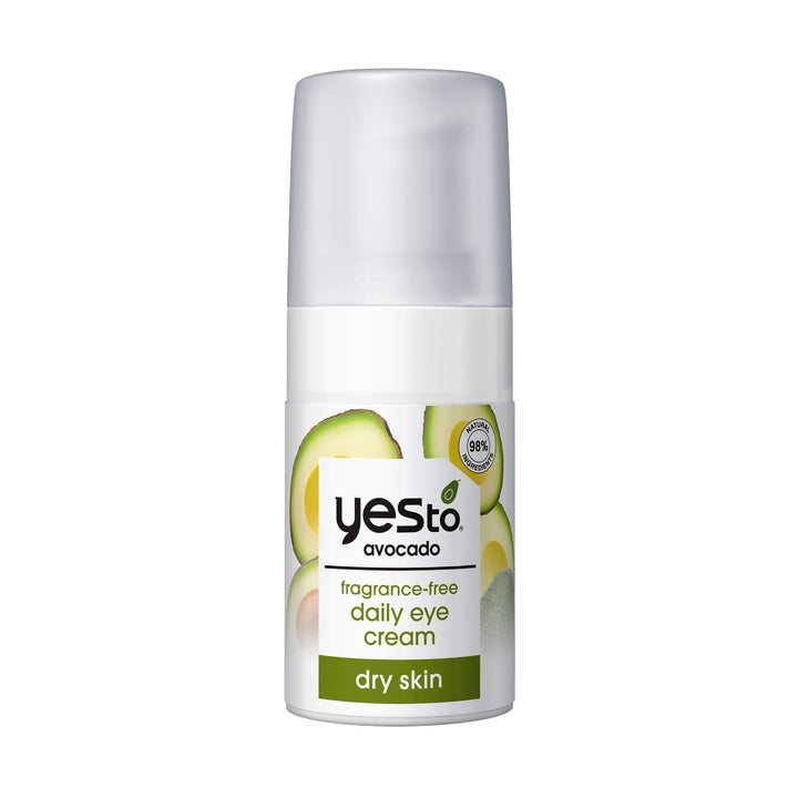 Yes To Avocado Fragrance Free Daily Eye Cream, 0.5 Fl Oz + Dry Skin + Moisturize and Nourish Skin + Avocado Oil and Hyaluronic Acid + 99% Natural Ingredients