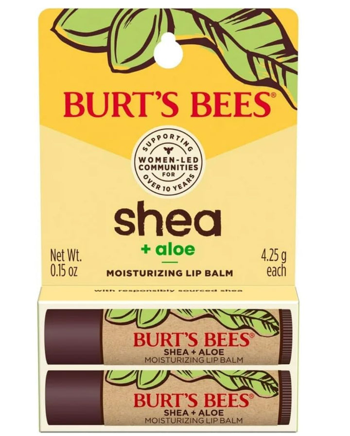 BURT'S BEES Moisturizing Lip Balm Shea+Aloe 2Pk
