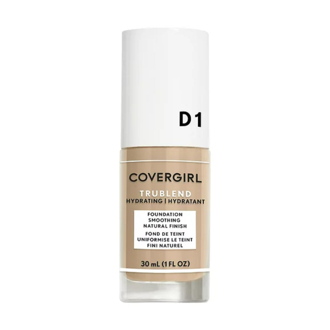 COVERGIRL truBlend Liquid Foundation Makeup Creamy Beige D1, 1 oz