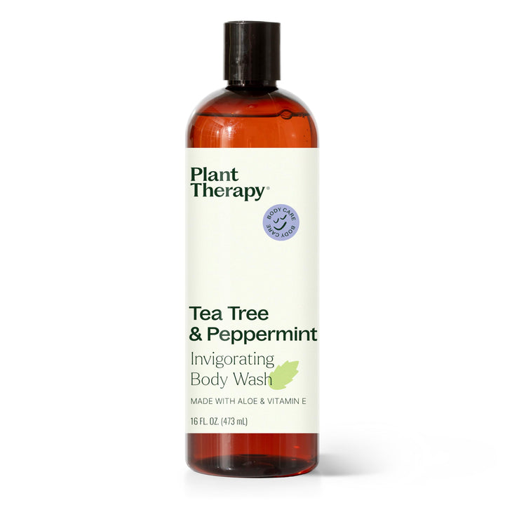 Plant Therapy Tea Tree and Peppermint Essential Oil Natural Body Wash 16 oz For all Skin Types, Sulfate Free Body Wash, For Men or Women, Refreshing & Invigorating Natural Scent, Hydrating Lather