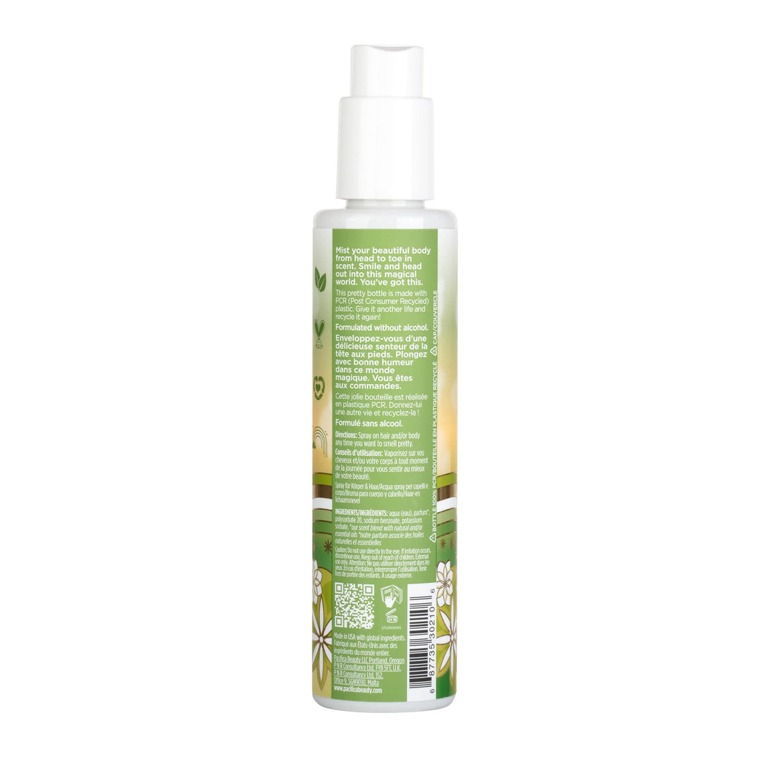 Pacifica Beauty Perfumed Hair & Body Mist, Tahititan Gardenia, 6 Fluid Ounce