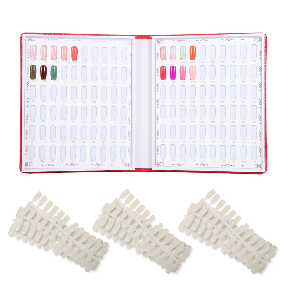 Rose: Nmkl 120 Nail Color Chart Display Book For Nail Polish Uv Gel Color Cards Nail Salon Tool With Tips (Rose)