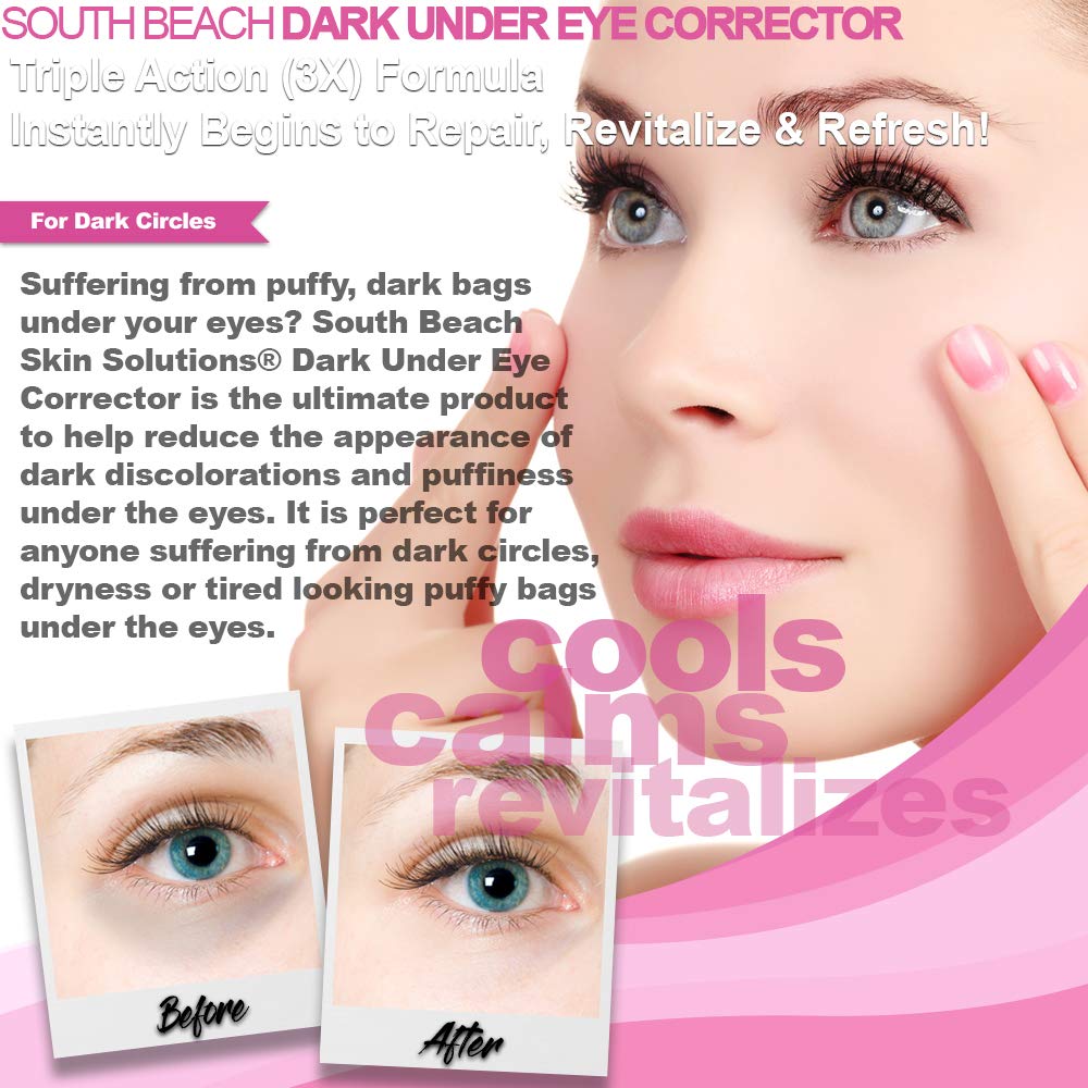 South Beach Dark Under Eye Corrector for Dark Circles Under the Eyes (2 pak) by South Beach Skin Solutions