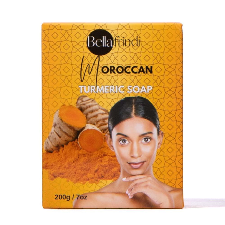 Bellafrindi Turmeric Soap Bar for Body & Face - Moroccan Soap Made with Natural and Organic Ingredients Gentle Soap – For All Skin Types – 200gm Bar