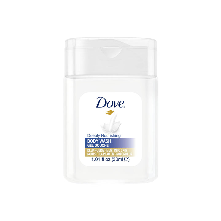 Dove 30 ml 1oz Essential Body Wash for Hotels, Motels, Hospitality and Household Use - Case of 192