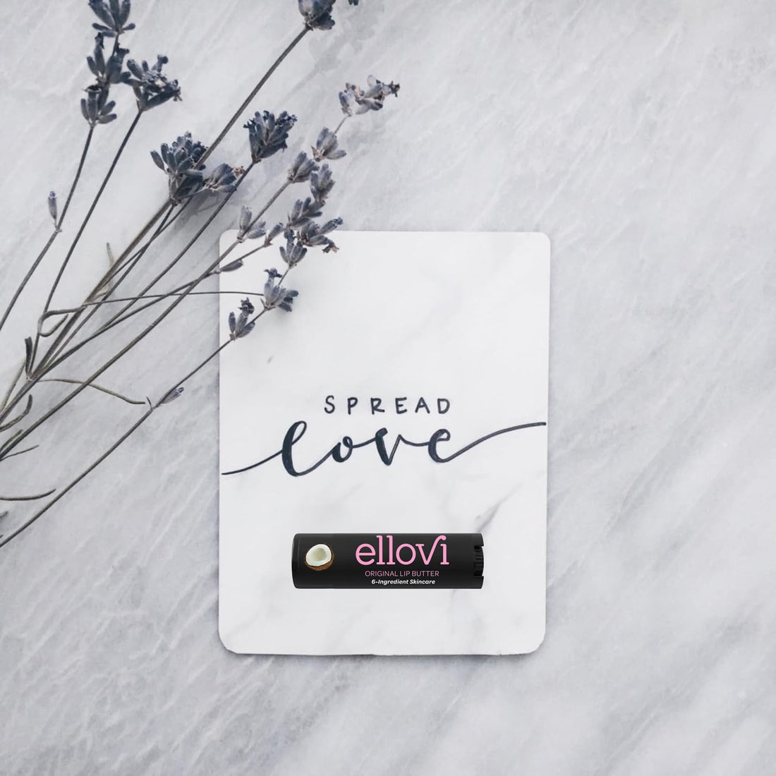 Ellovi Natural Lip Butter Lip Balm - Original - Pure Enough to Eat - Made With Just 6 Vegan Ingredients - 100% Natural & Organic Moisturizing Lip Care for All Day Hydration (Single)