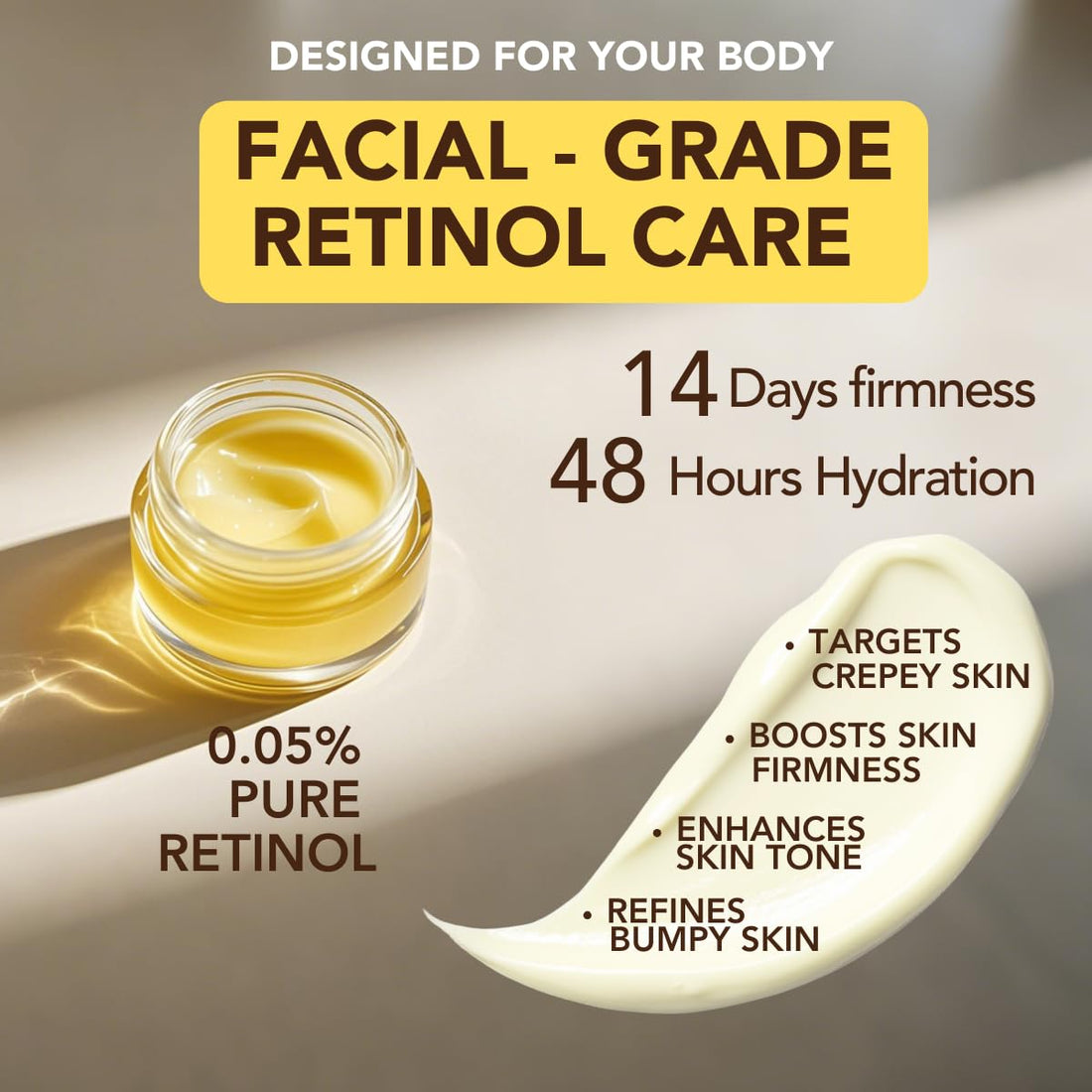 Ultra-Size Firming Retinol Body Lotion for Crepey Skin & Keratosis Pilaris with 0.05% Retinol, AHA, Collagen, Body Cream, Anti Aging Moisturizer 10.14 fl oz
